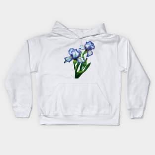 'Next to me' Iris watercolour painting Kids Hoodie